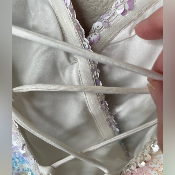 Alamour The Label Lunara Sequins Mini Dress in Mixed Color Rainbow Size XS - Picture 13 of 16